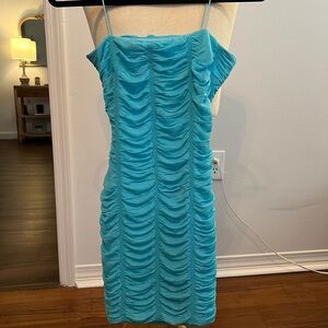 The Vintage Shop Strapless Turquoise Dress
